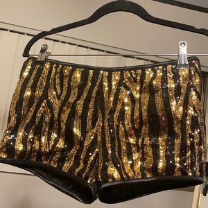 Black and gold shorts